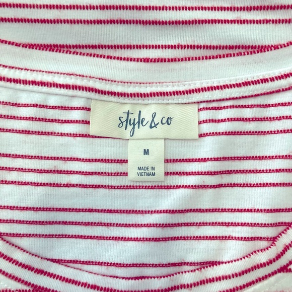 Style And Co tee with drawstring side pull-up size M - Picture 2 of 3